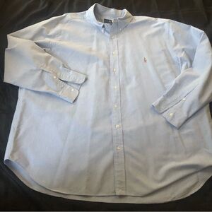 POLO RALPH LAUREN Shirt Mens 3XB Blue Class Fit Oxford Button Down Flesh Pony